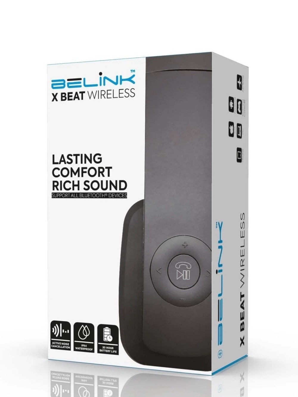 Belink X Beat Wireless Black Headphones Support All Bluetooth Devices NEW Sealed